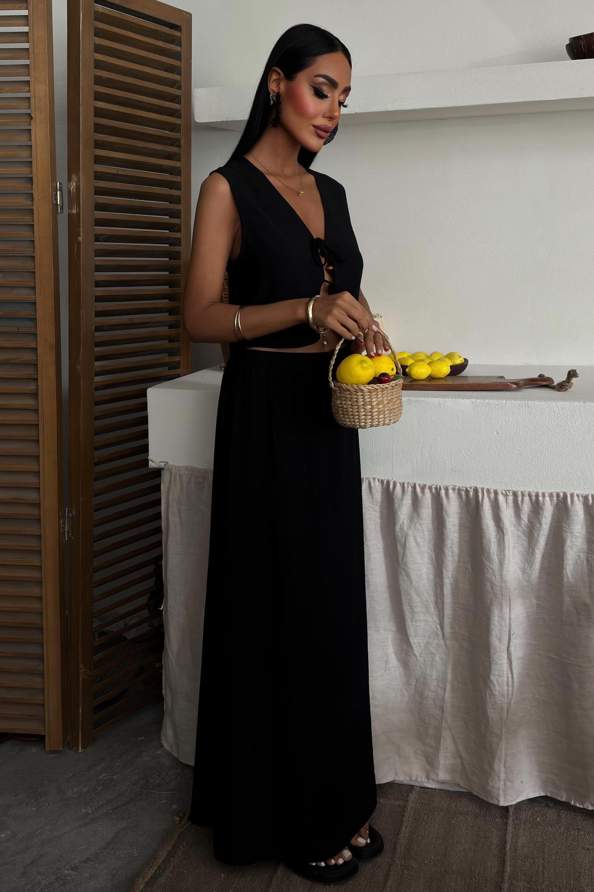 Yelek Önden Bağlamalı Uzun Etekli Takım 10192 R6-D-K3