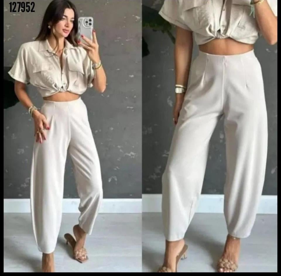 Yeni Sezon Yüksek Bel Crep Kumaş Pantolon