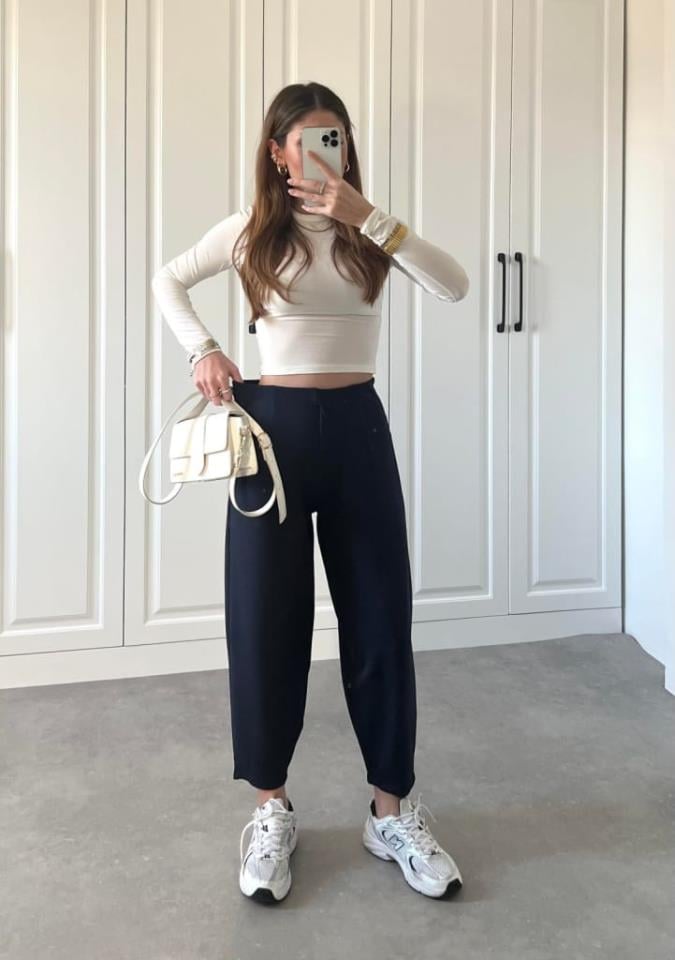 Yeni Sezon Yüksek Bel Crep Kumaş Pantolon