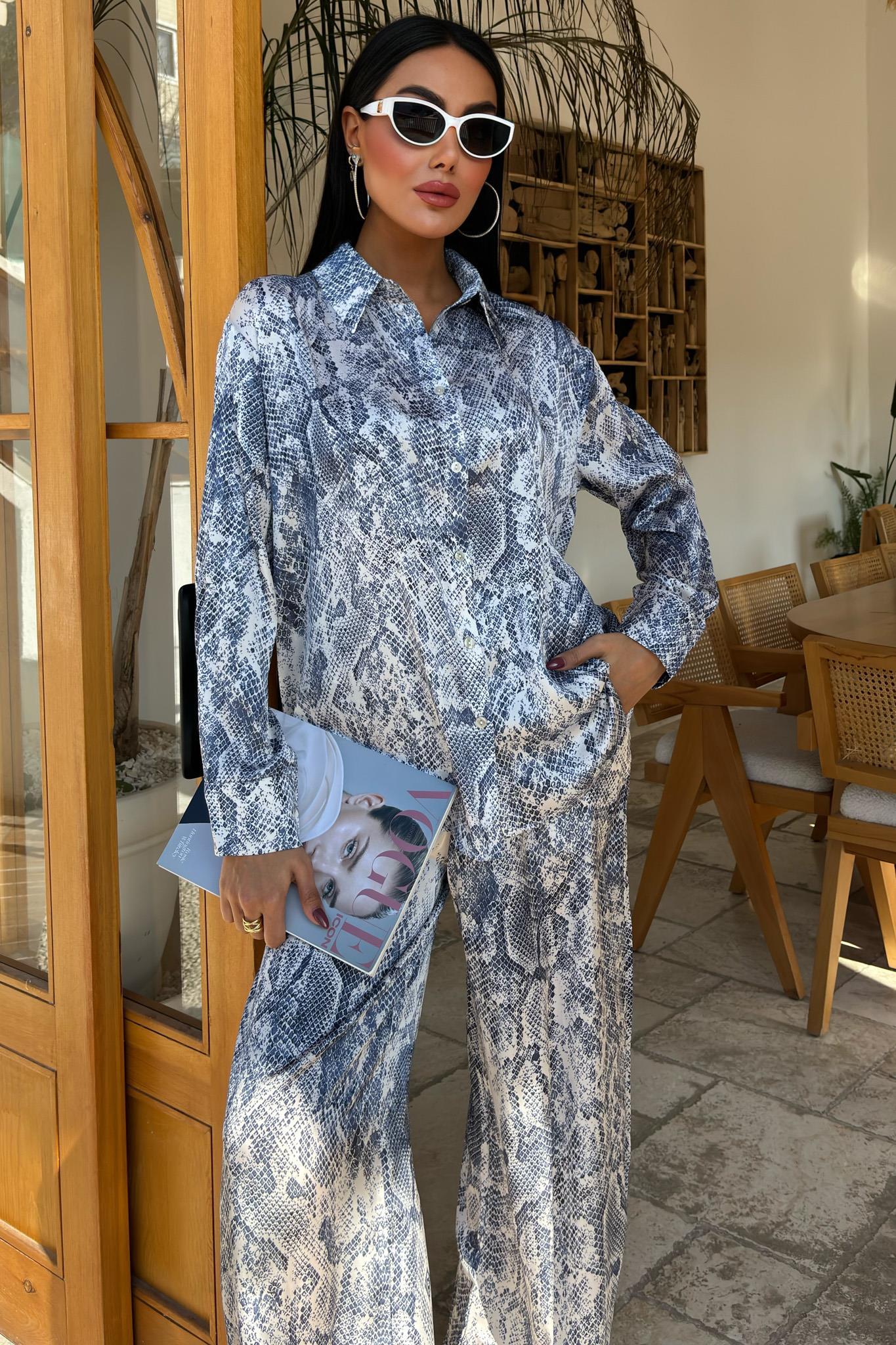 Yılan Desenli Saten Salaş Takım 10023