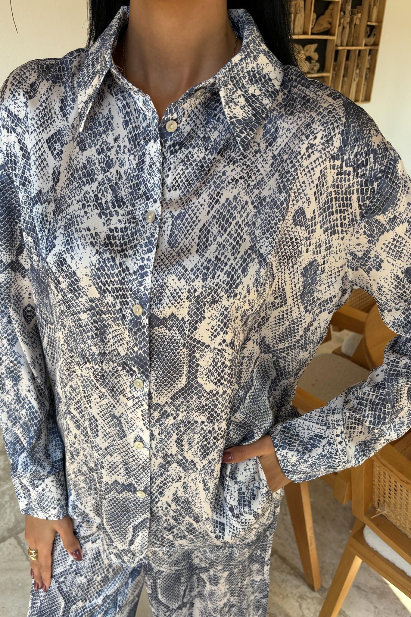 Yılan Desenli Saten Salaş Takım 10023