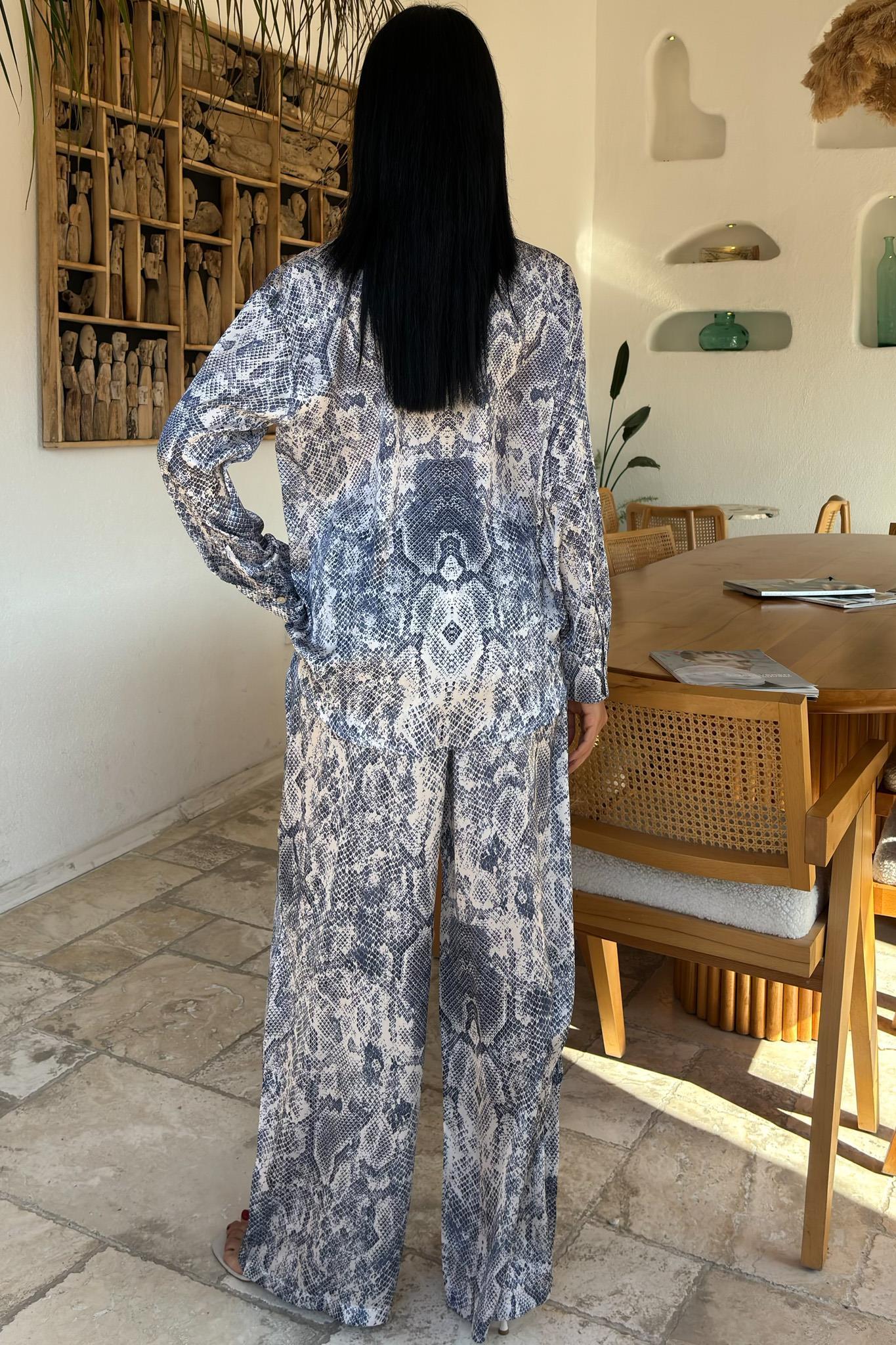 Yılan Desenli Saten Salaş Takım 10023