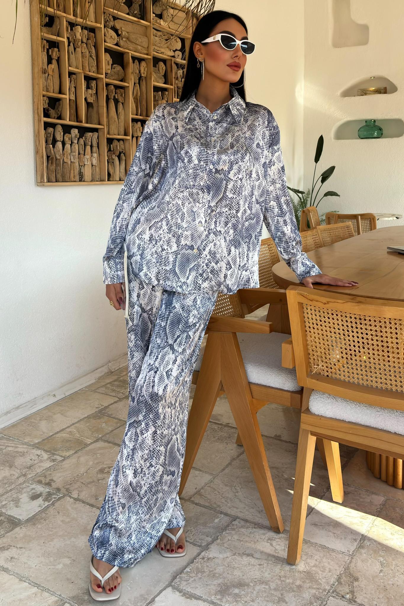 Yılan Desenli Saten Salaş Takım 10023