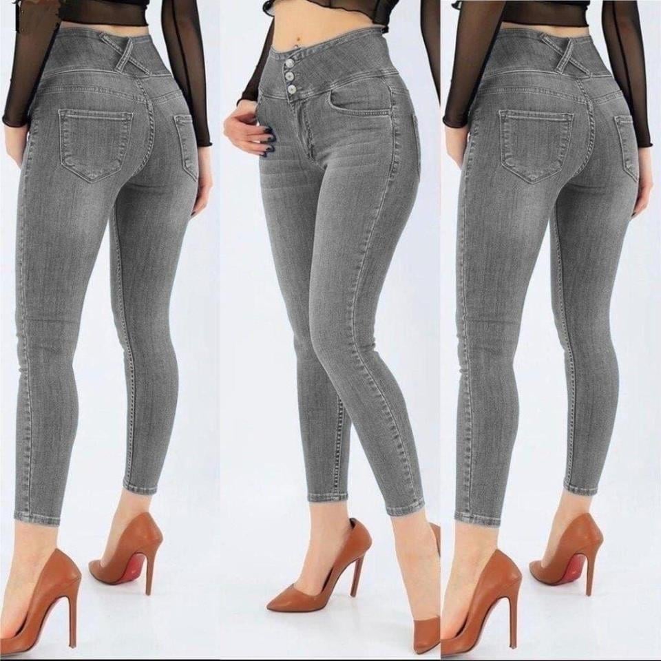 Yüksek Bel Likralı Kot Pantolon