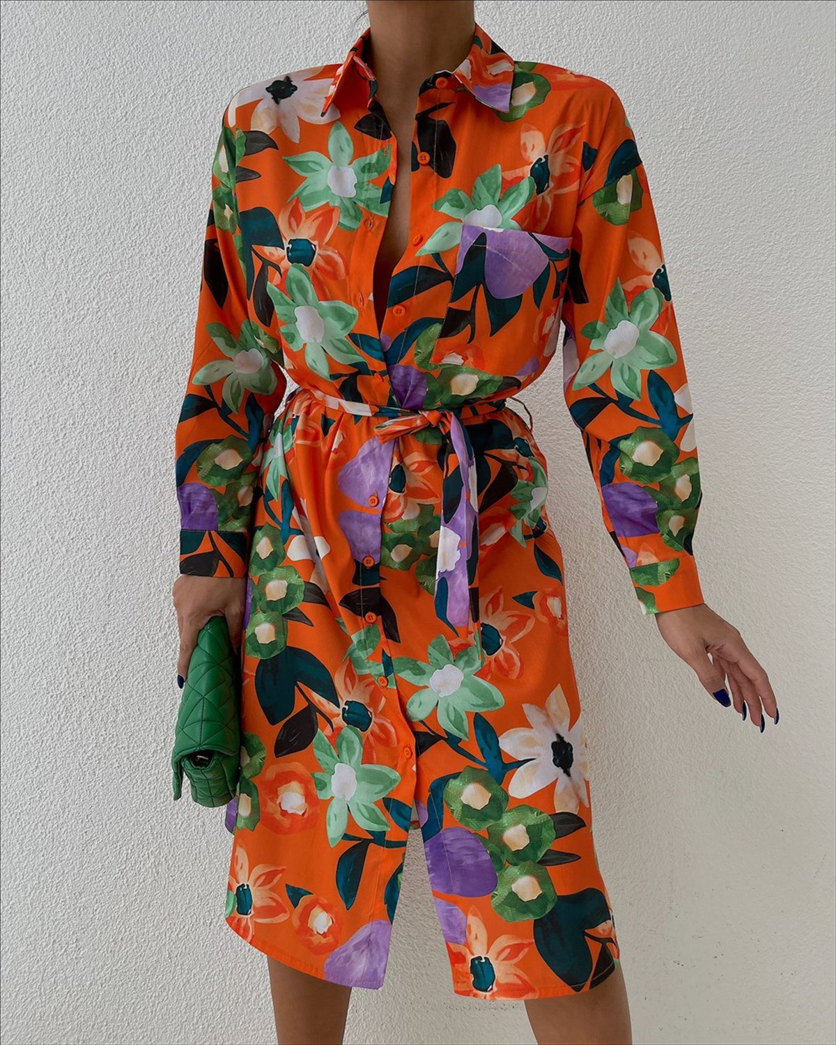 Zr model çiçek desen elbise - MULTİ