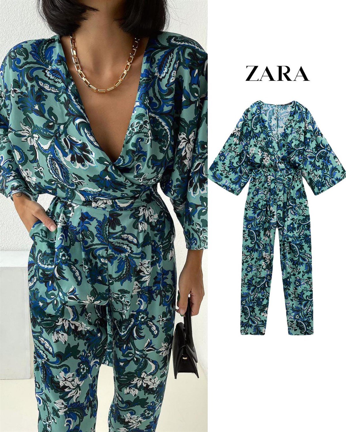 Zr model çiçek desen tulum - MULTİ