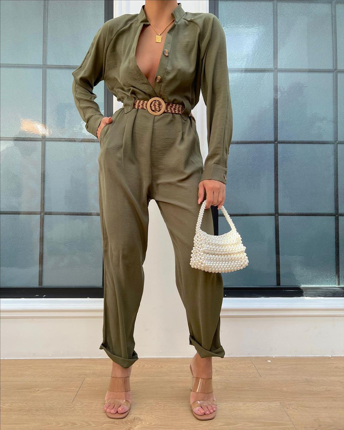 Zr model kemerli tulum - HAKİ