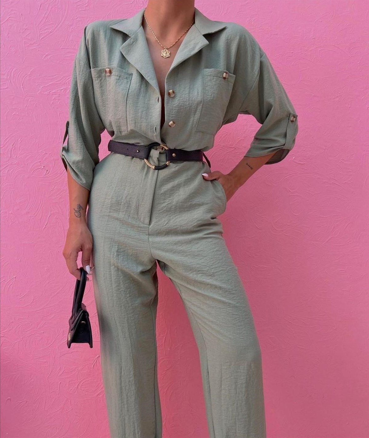 Zr model kemerli tulum - HAKİ