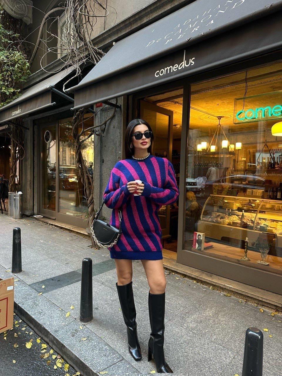 Zr model renk geçişli tunik triko - FUŞYA