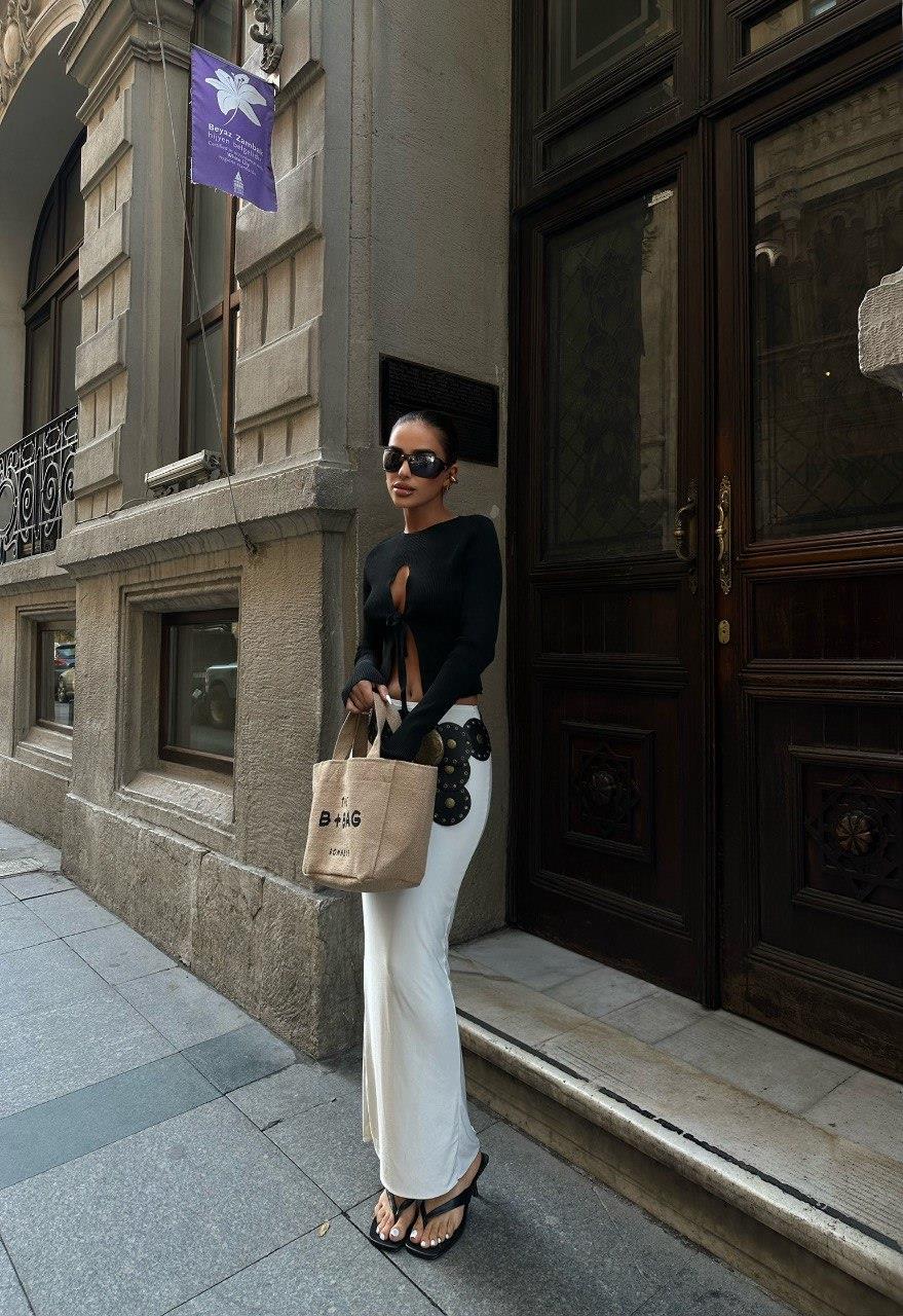 Zr model stylish triko bluz - SİYAH