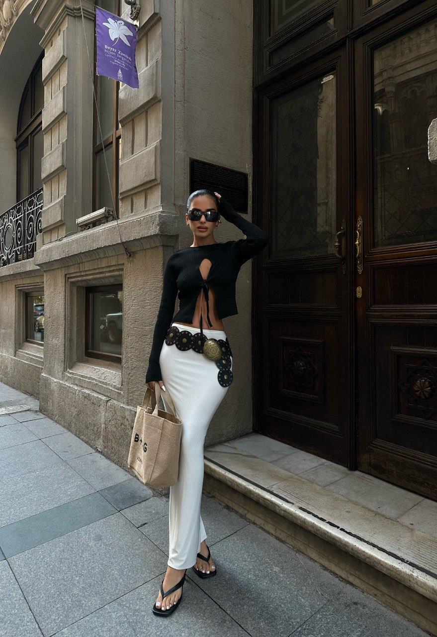 Zr model stylish triko bluz - SİYAH