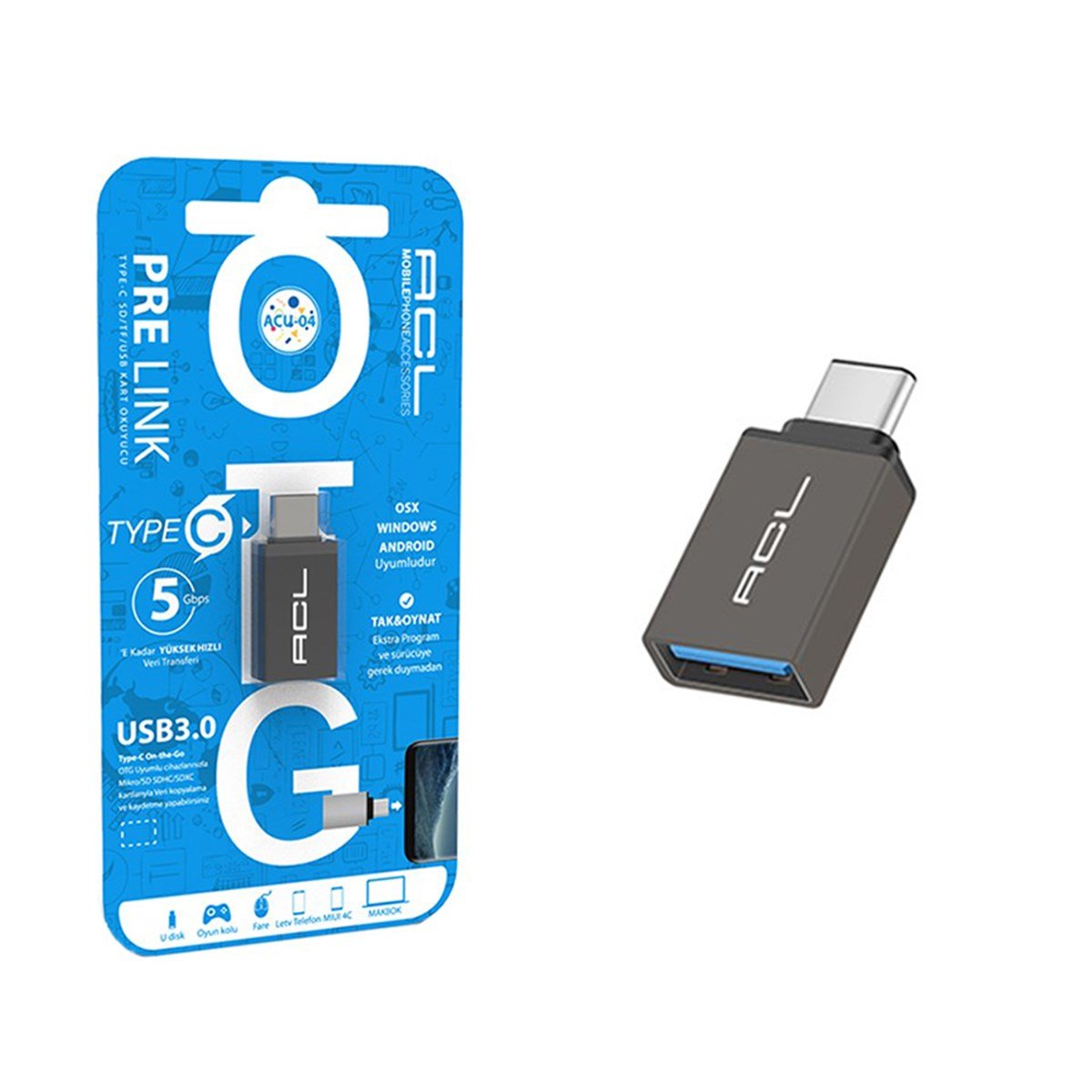 ACL ACU-04TYPE-C OTG DÖNÜŞTÜRÜCÜ - ELK-02770