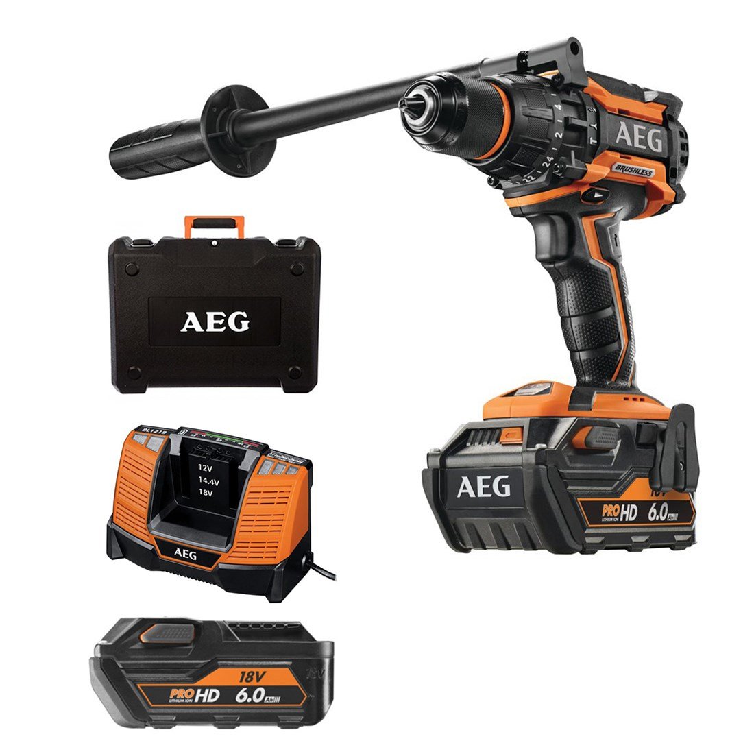 Aeg BSB 18 BL LI-602C Çift Akülü Kömürsüz Darbeli Vidalama Makinesi T4935464100