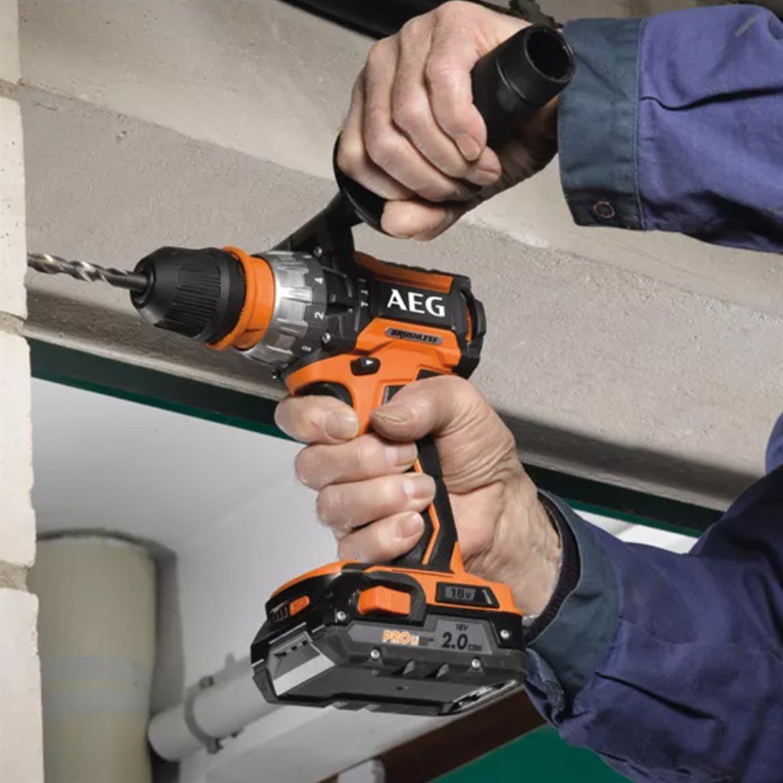 AEG BSB18 C2 BL-202C 18 V 2 Ah Kömürsüz Akülü Darbeli Matkap T4935464096