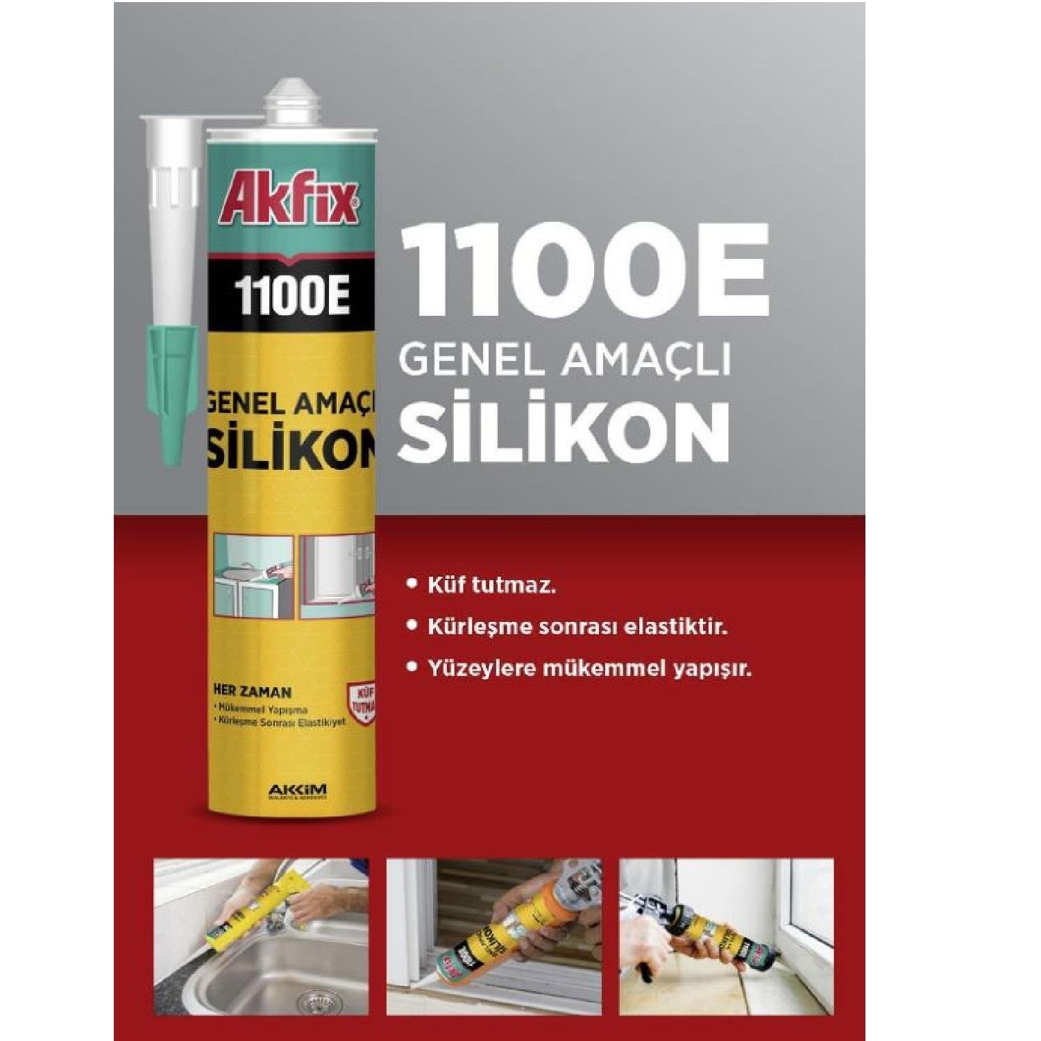 Akfix 1100E Silikon Şeffaf 280gr