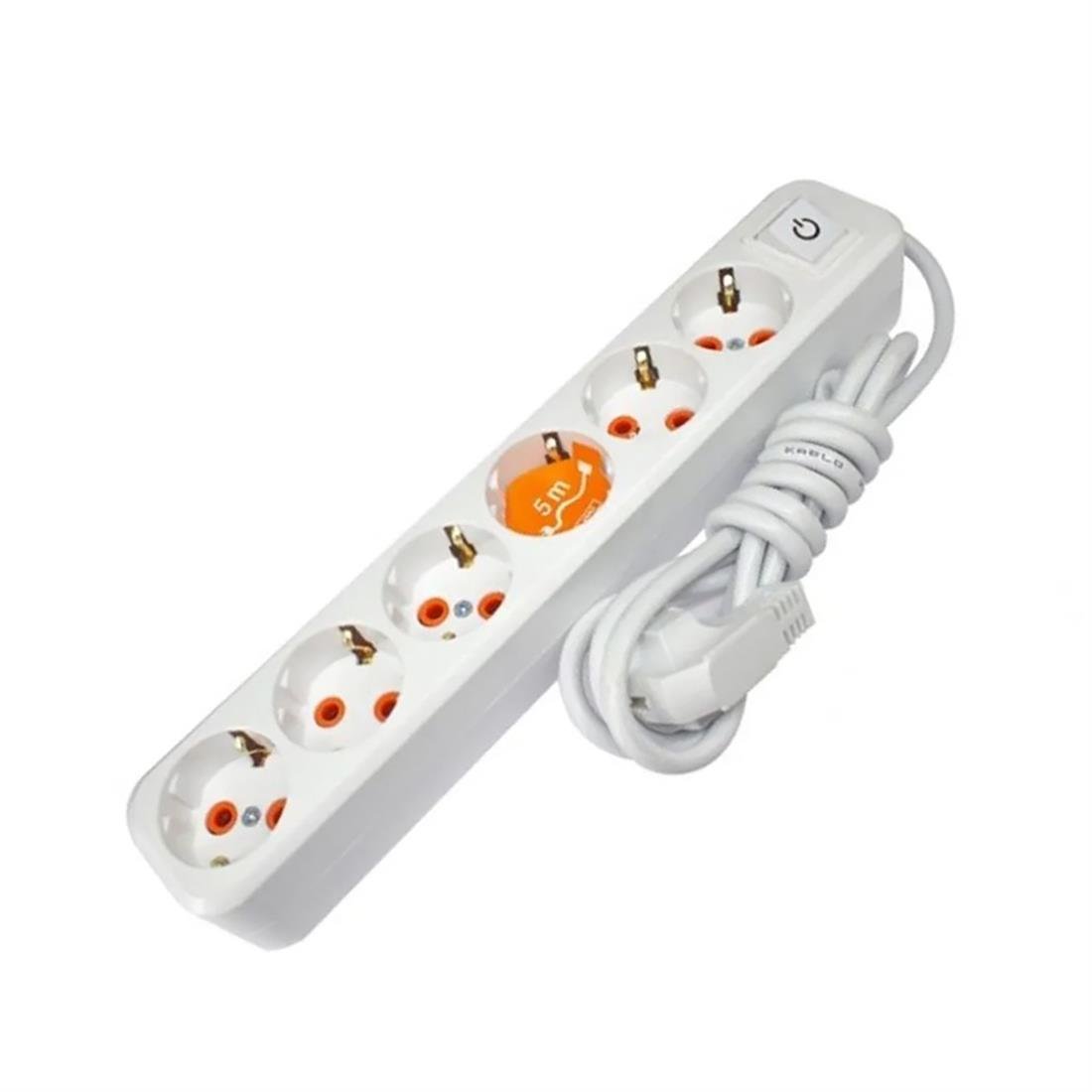 Asel 6'Lı Grup Priz Anahtarlı 5mt - HRD-010887