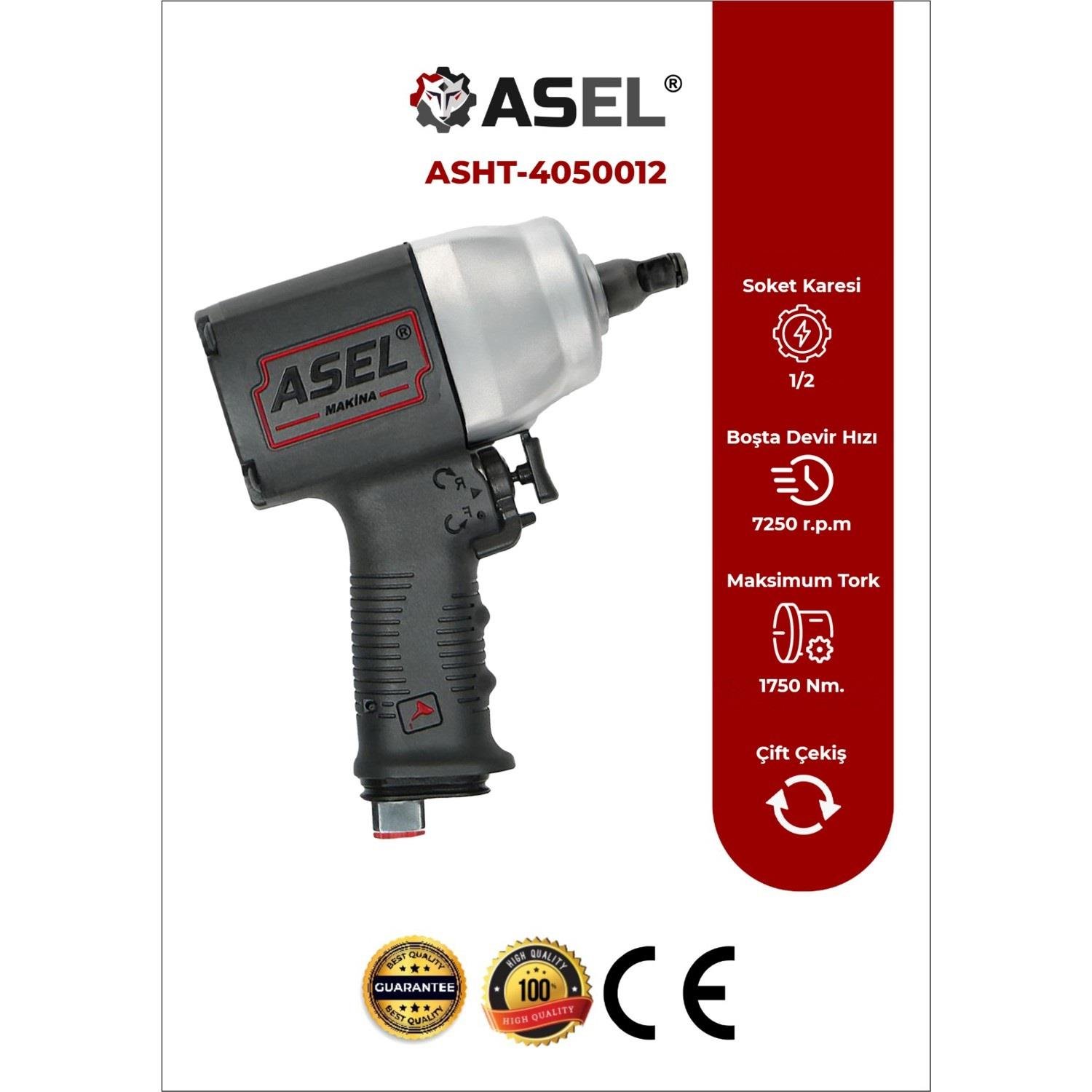 Asel ASHT 4050 Havalı Somun Sökme 1/2 1,750nm - ASHT4050012