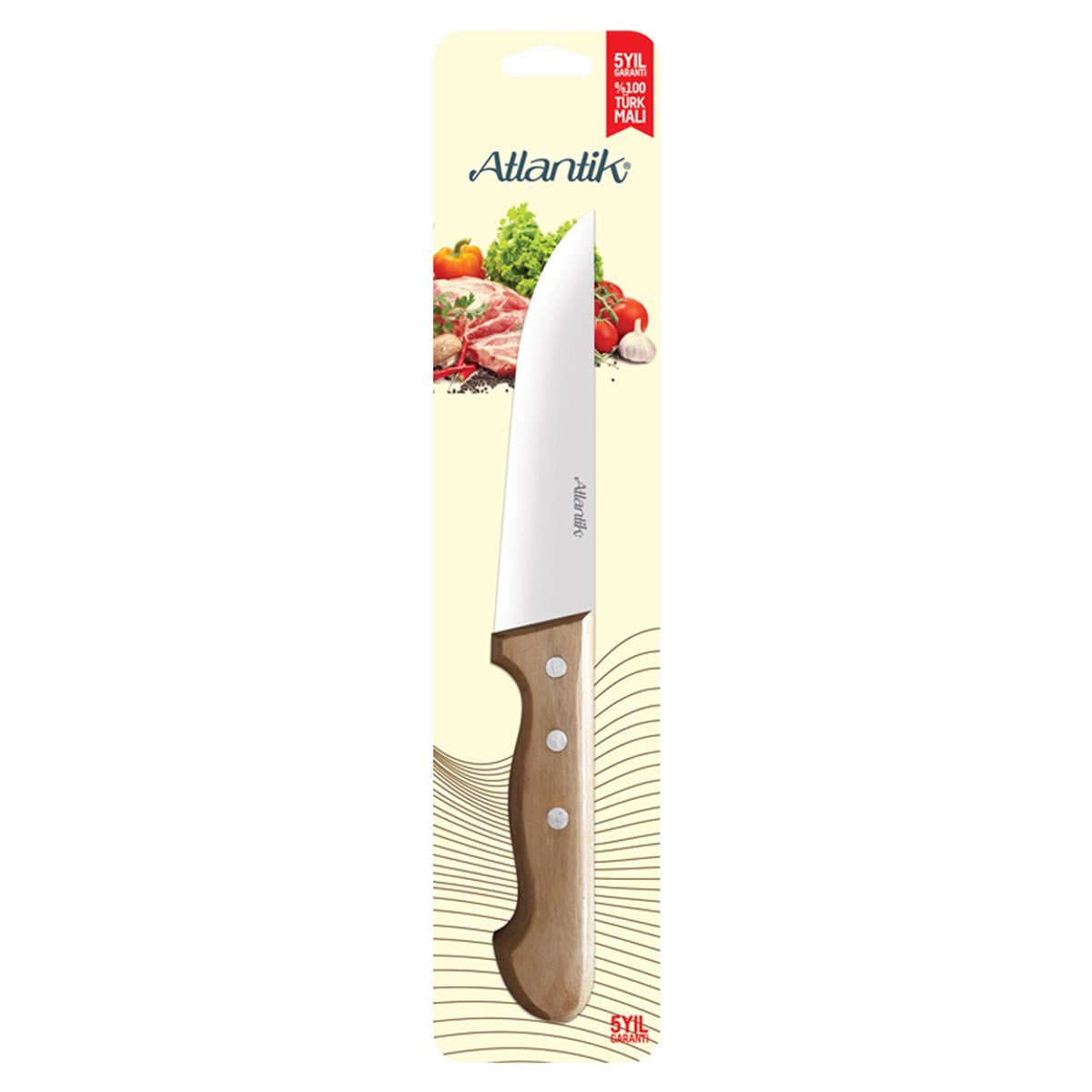 ATLANTİK CEVİZ SAPLI ET YÜZME BIÇAK NO:2 16,5CM 31012