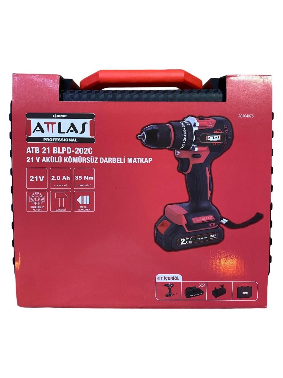 ATTLAS Atb 21 Blpd-202c 2x 2.0 Ah Çift Akülü Kömürsüz Darbeli Matkap  - A0104075