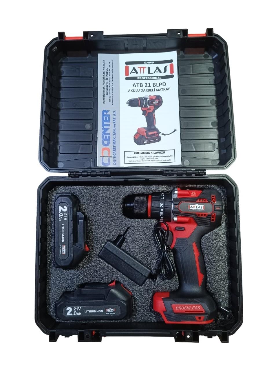 ATTLAS Atb 21 Blpd-202c 2x 2.0 Ah Çift Akülü Kömürsüz Darbeli Matkap  - A0104075