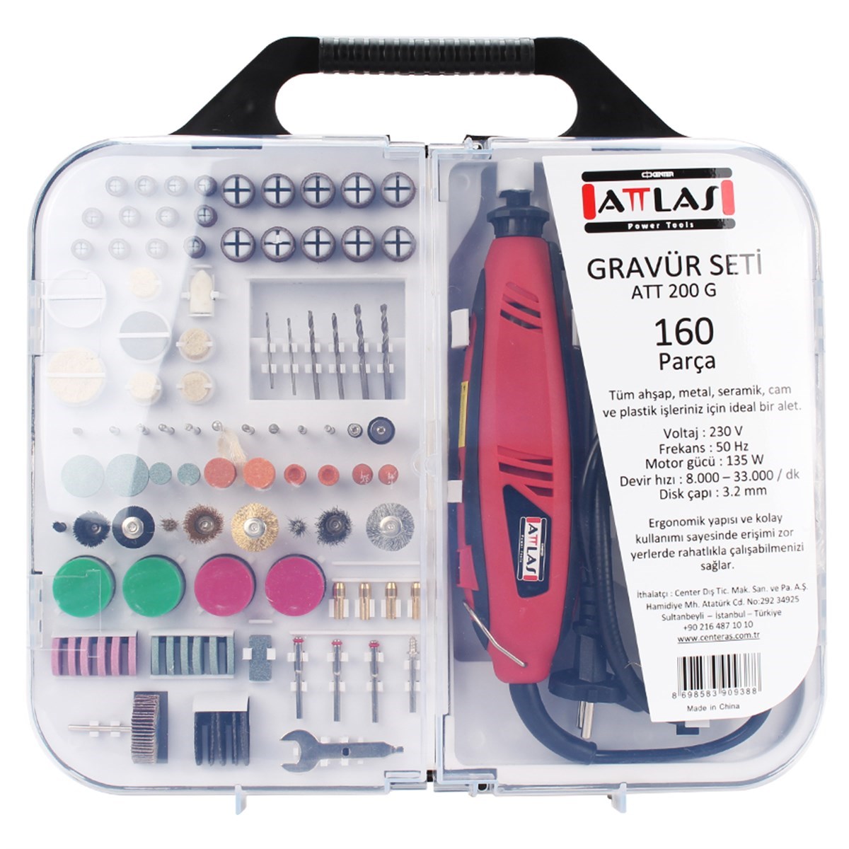 ATTLAS ATT200G 160 PARÇA GRAVÜR SETİ - A0102021