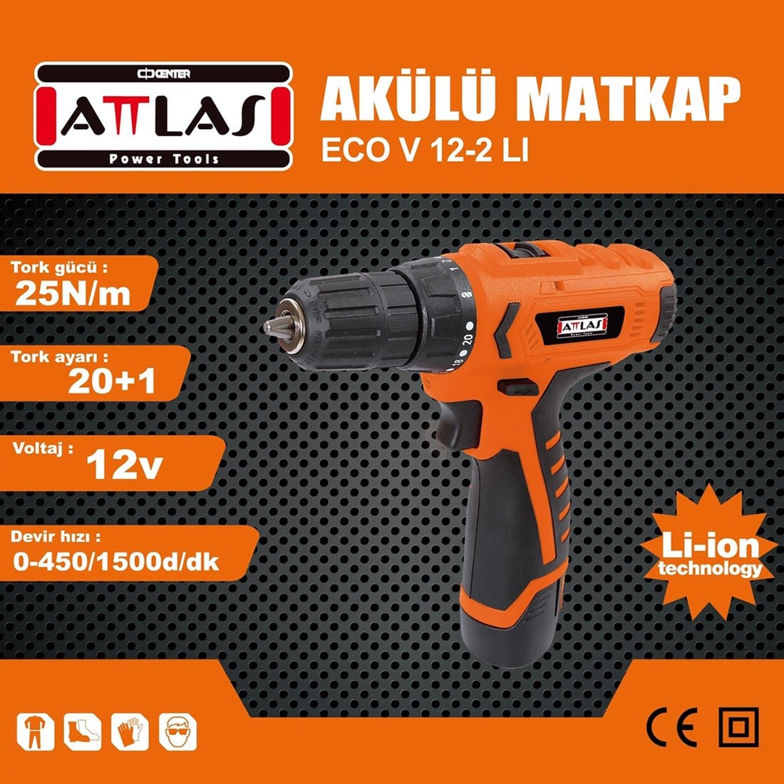 Attlas Eco 12v-2 Li Lion Tek Akülü Matkap - A0104062