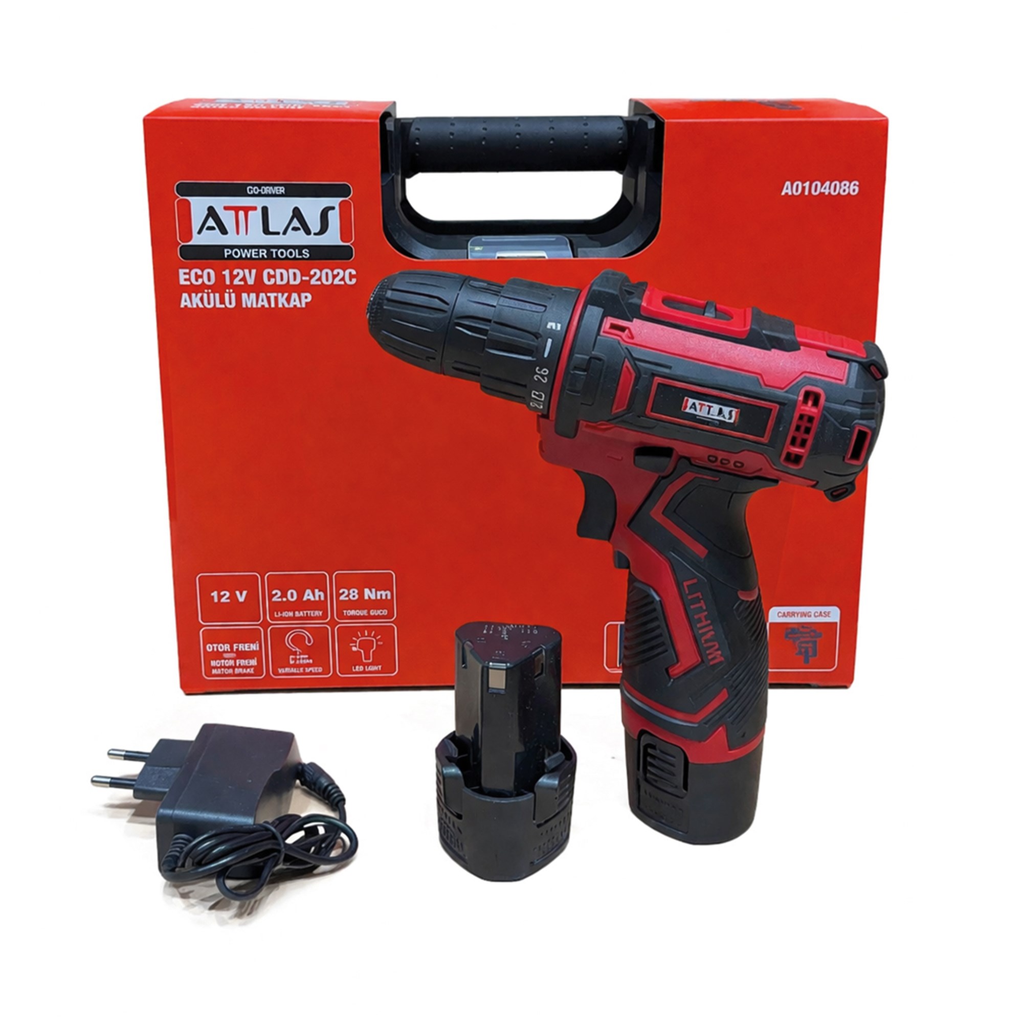 ATTLAS ECO 12V CDD-202C 2Ah Çift Akülü Matkap - A0104086