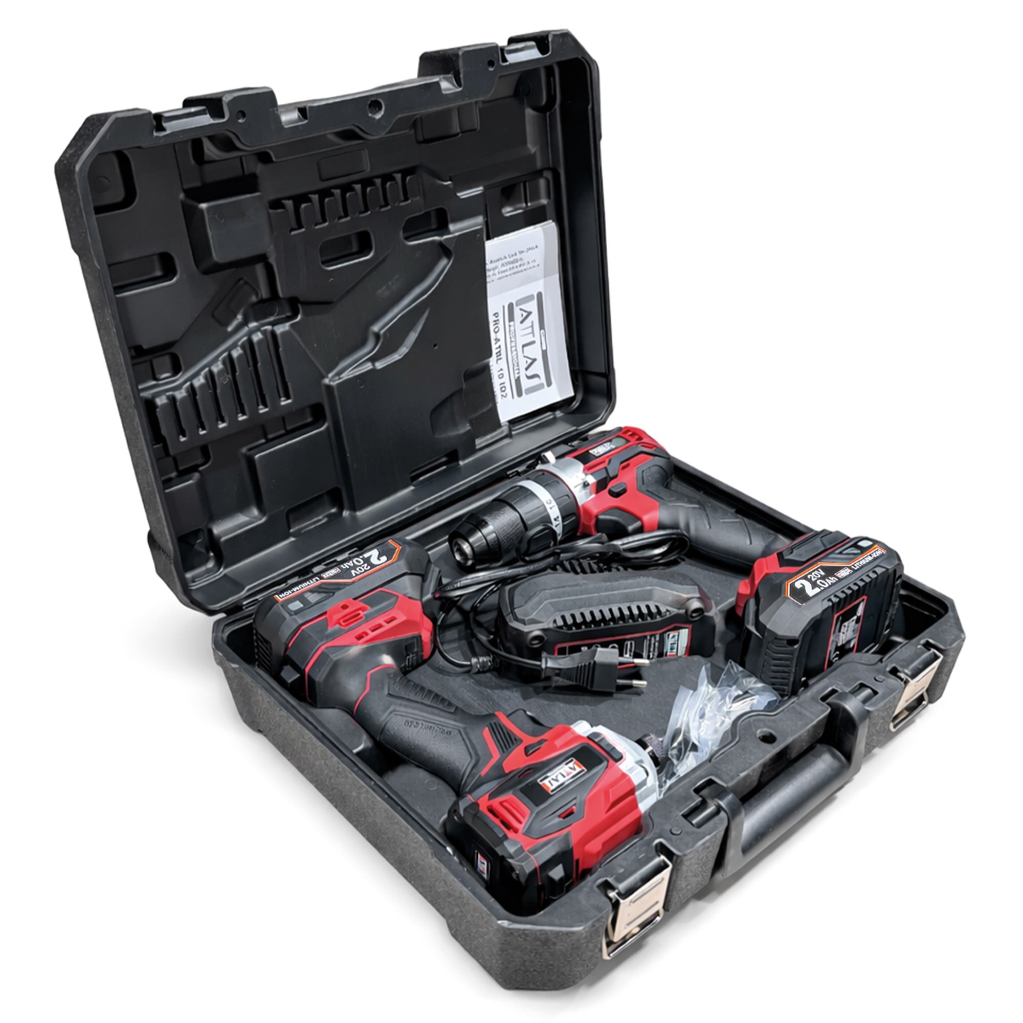 ATTLAS PRO-ATBL 2’li Kömürsüz Set (Pro Atbl 18 Id2 + Pro Atbl 18 Pd) 2 Ah Çift Akülü -A0104080