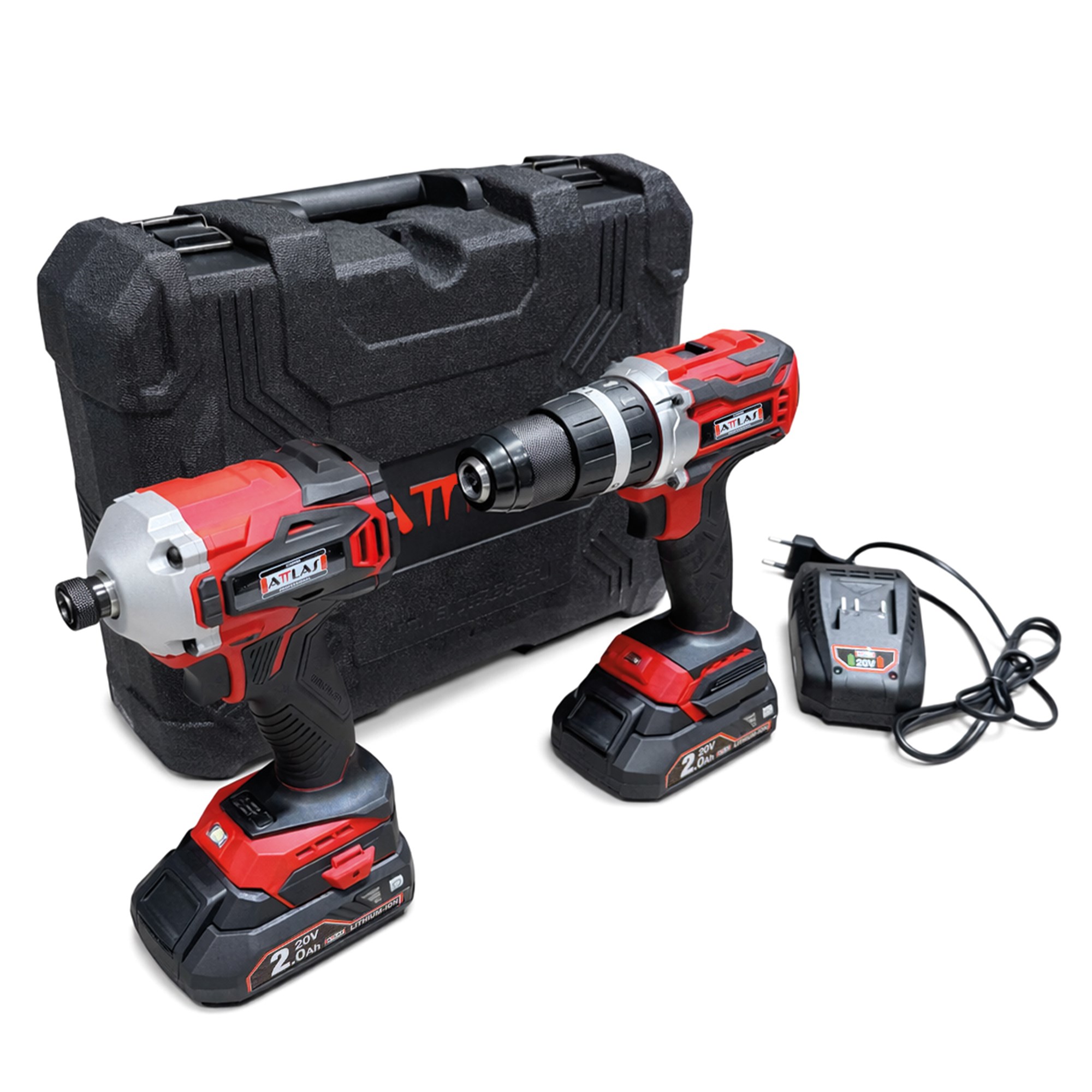ATTLAS PRO-ATBL 2’li Kömürsüz Set (Pro Atbl 18 Id2 + Pro Atbl 18 Pd) 2 Ah Çift Akülü -A0104080