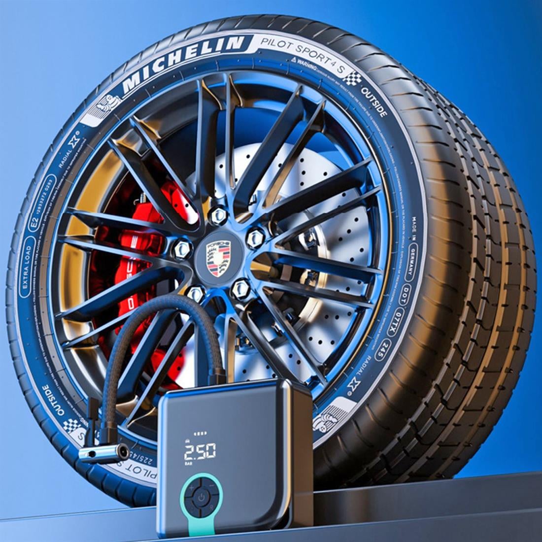 AUHMA Portable A5544 Dijital Air Compressor Pumper Lastik Şişirme Pompası