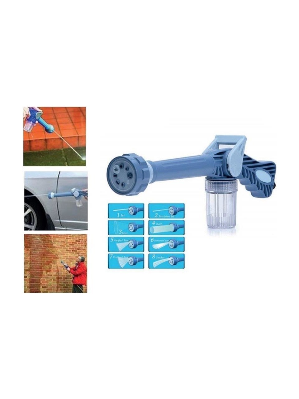 Bay-Tec Mk1489 8 Fonksiyonlu Deterjanlı Basınçlı Yıkama Tabancası