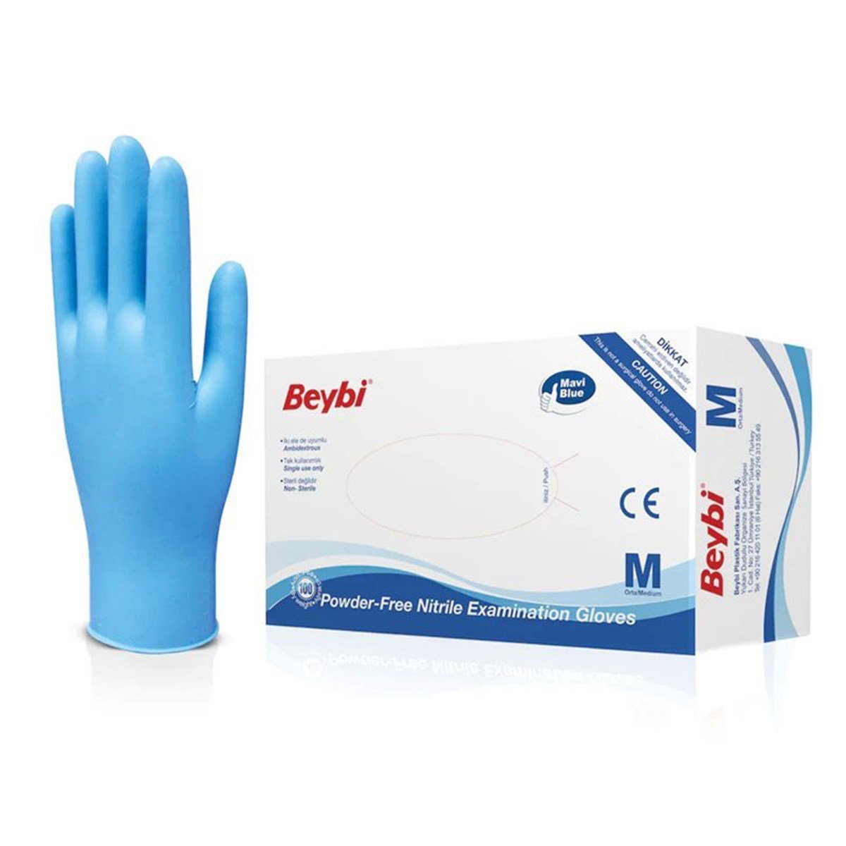 BEYBİ AMELİYAT ELDİVENİ PUDRASIZ MAVİ MEDIUM