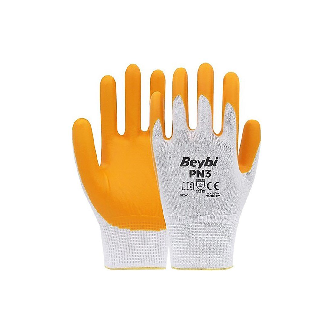 Beybi PN3 Poly Eldiven Beyaz Sarı No:10