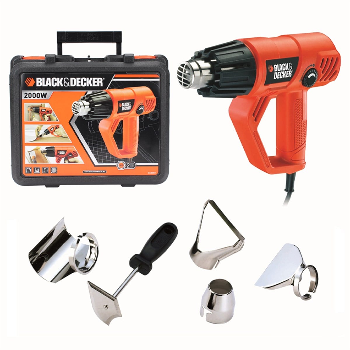 Black&Decker KX2001K Sıcak Hava Tabancası 2000w Heat Gun + Kit box