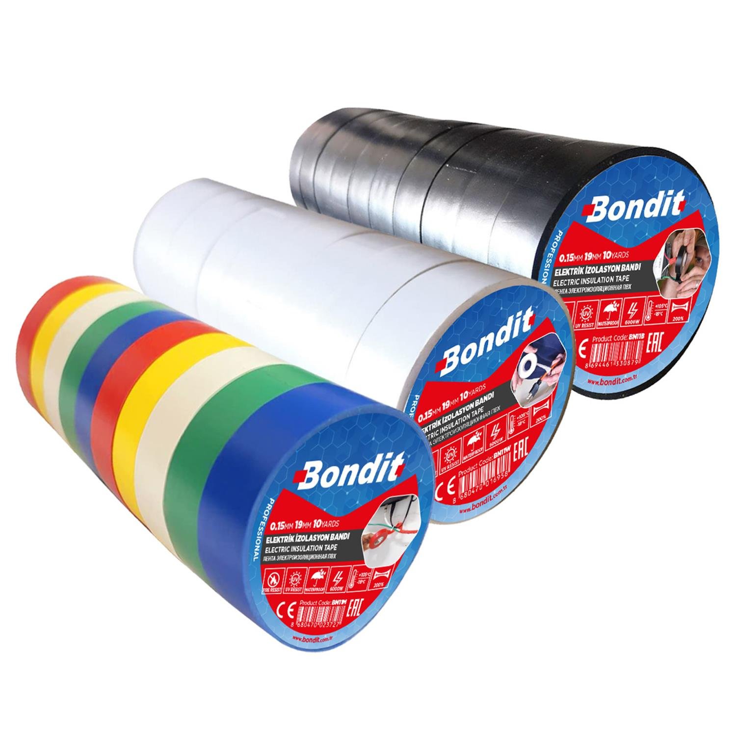 Bondit Elektrik izole Bandı Karışık Renk - BN11M