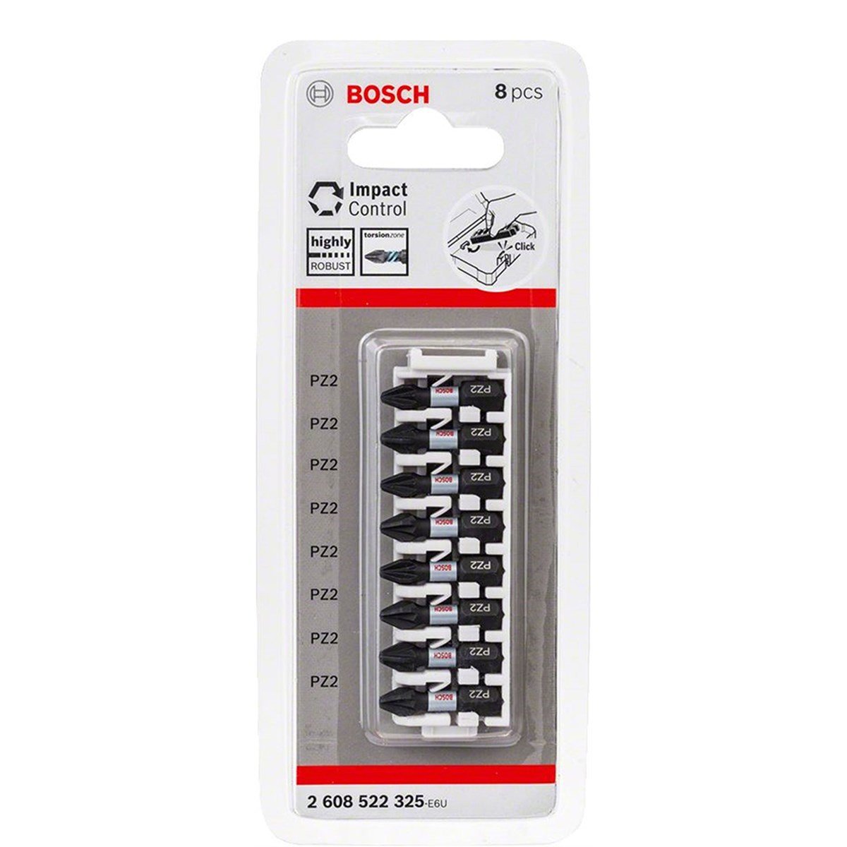 Bosch - Impact Control Serisi Vidalama Ucu 8'li PZ2 *25mm - 2608522325