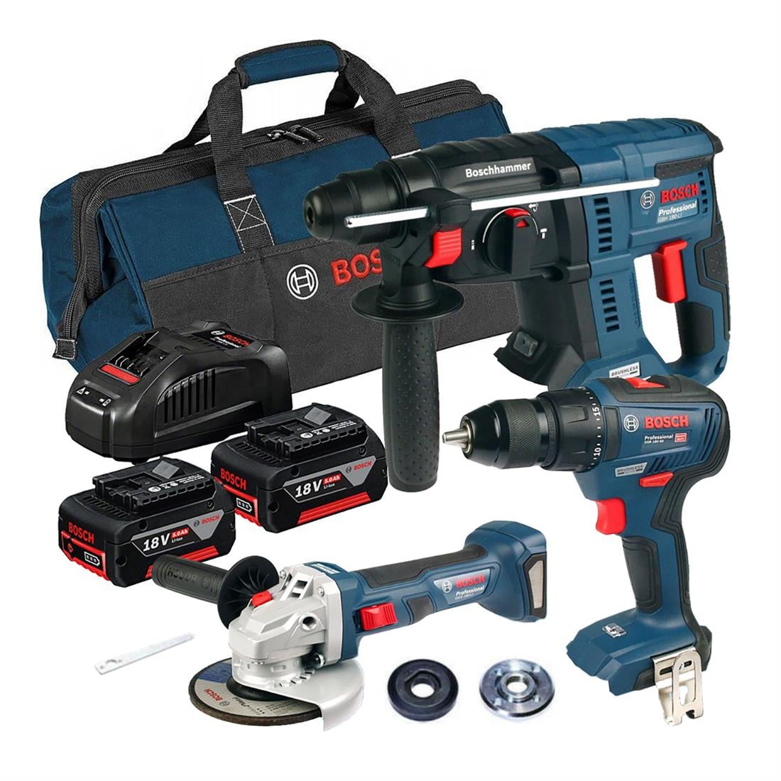 Bosch 3'Lü Set 18V 3 tool KIT+2x GBA 18V+GAL+bag - 0615990M32