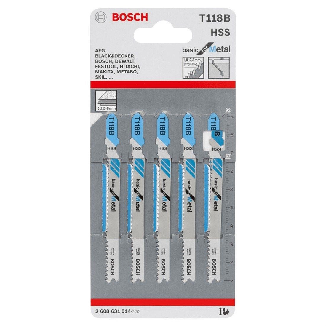 Bosch Dekupaj Bıçağı BasicforMetal T118B 5'li - 2608631014