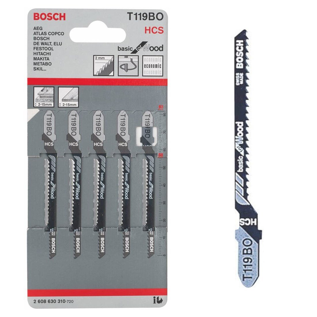 Bosch Dekupaj Bıçağı BasicforWood T119BO 5'li - 2608630310