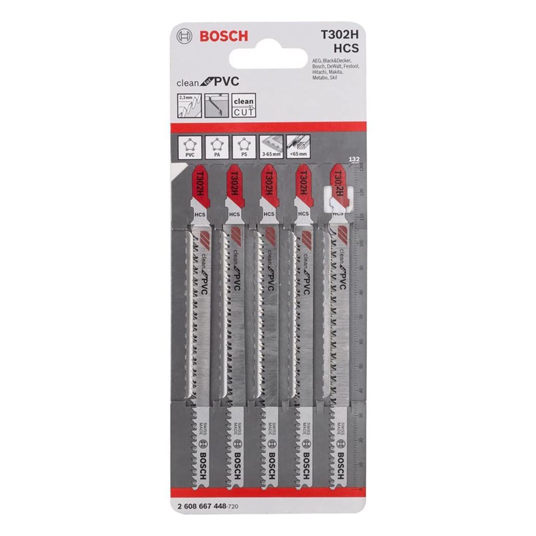 Bosch Dekupaj Bıçağı Cleanfor Pvc T302H 5'Li - 2608667448