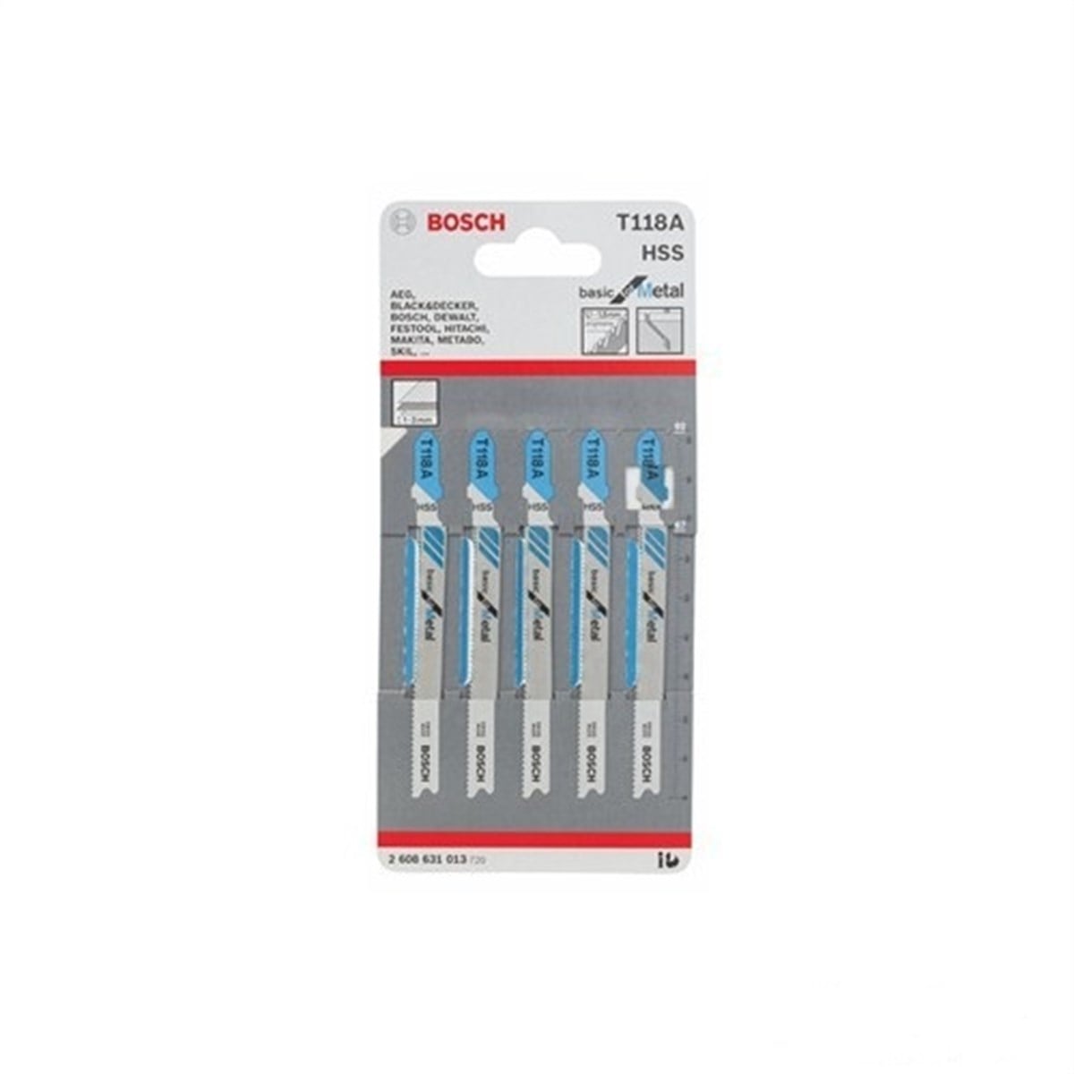 BOSCH DEKUPAJ T 118 A Basic for Metal 5'li