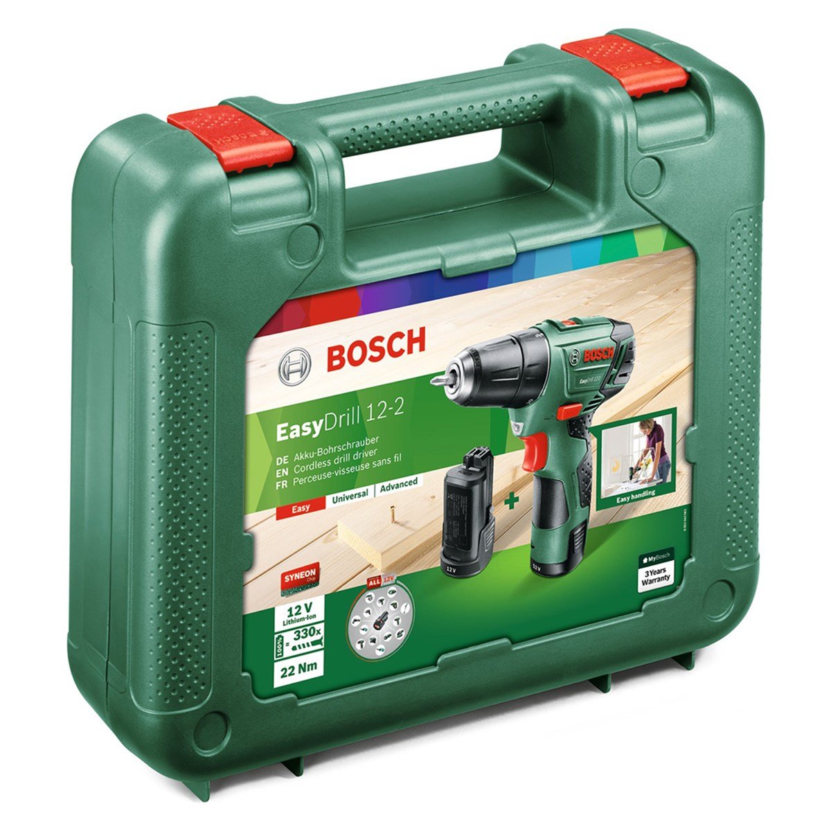 Bosch EasyDrill 12-2 Çift Akülü Şarjlı Vidalama 12 Volt (2,5AH) - 060397290X