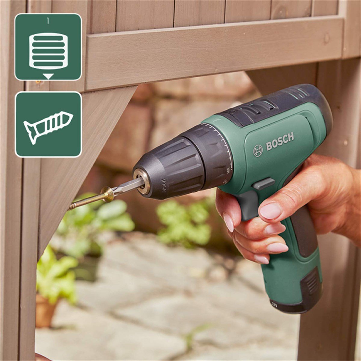 BOSCH EASYDRİLL 1200 AKÜLÜ DELME VİDALAMA (ÇİFT AKÜLÜ-AKSESUAR SETİ HEDİYELİ) - 06039D3002