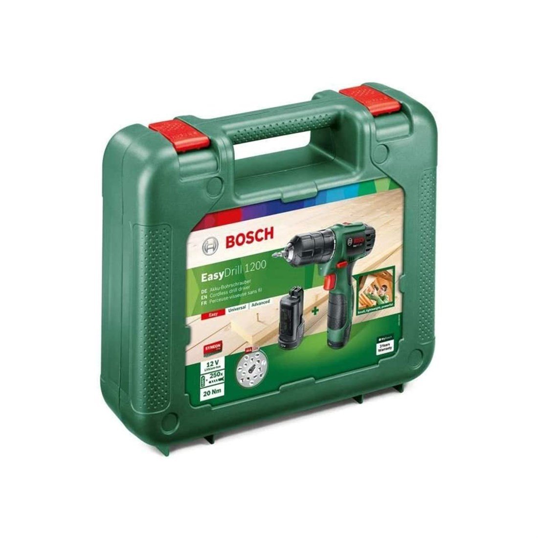 Bosch EasyDrill 1200 Vidalama Makinesi (1,5Ah Çift Akü) - 06039a210b + Sırt çantası hediyeli