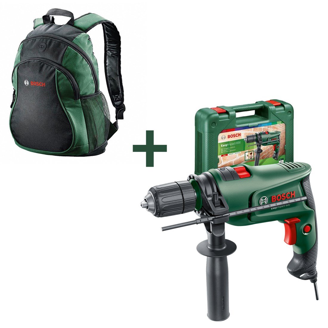 Bosch EasyImpact 600 Darbeli Matkap - 0603133000 + Sırt Çantası Hediyeli