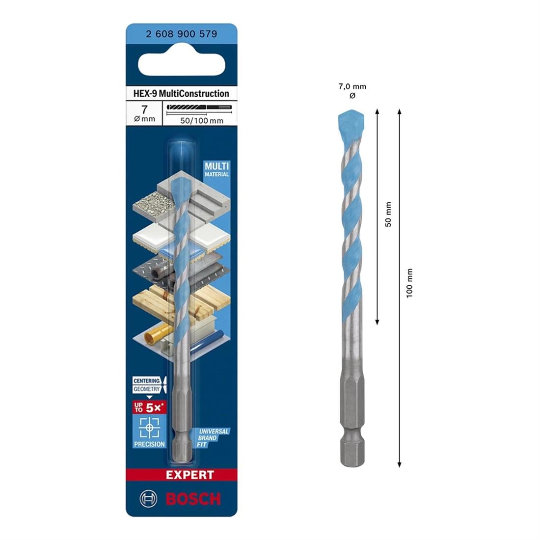 Bosch EXP HEX9 MC Çok Amaçlı Matkap Ucu 7*100mm - 2608900579