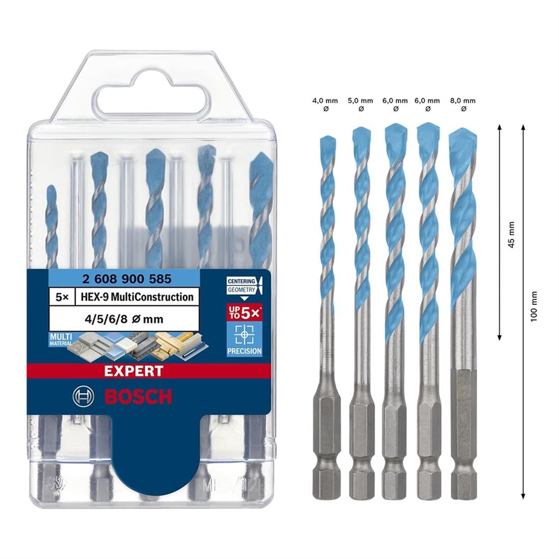 Bosch EXP HEX9 MC Çok Amaçlı MatkapUcu 5'li Set - 2608900585
