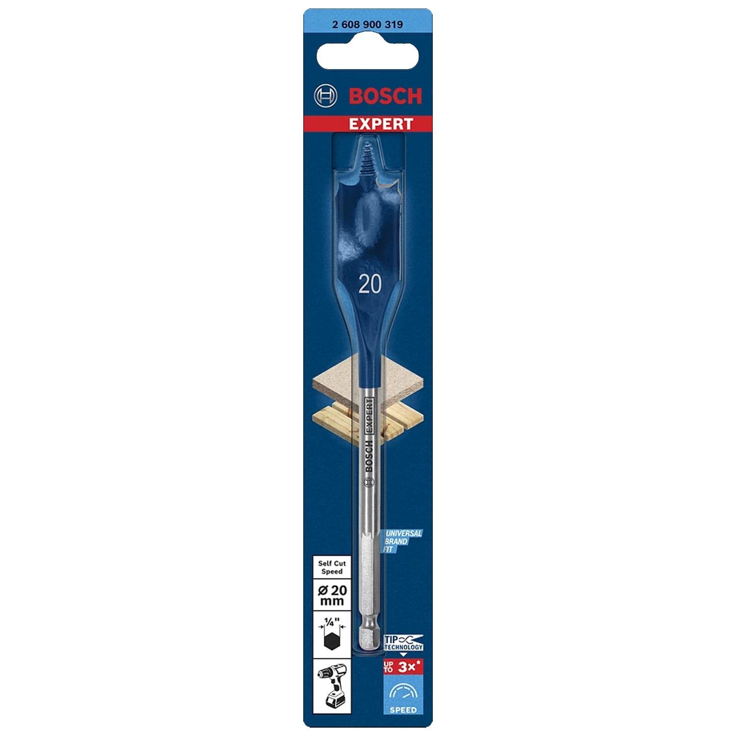 Bosch  Exp Scs Ahşap için Yaprak Matkap Ucu Hex 20*152mm - 2608900319