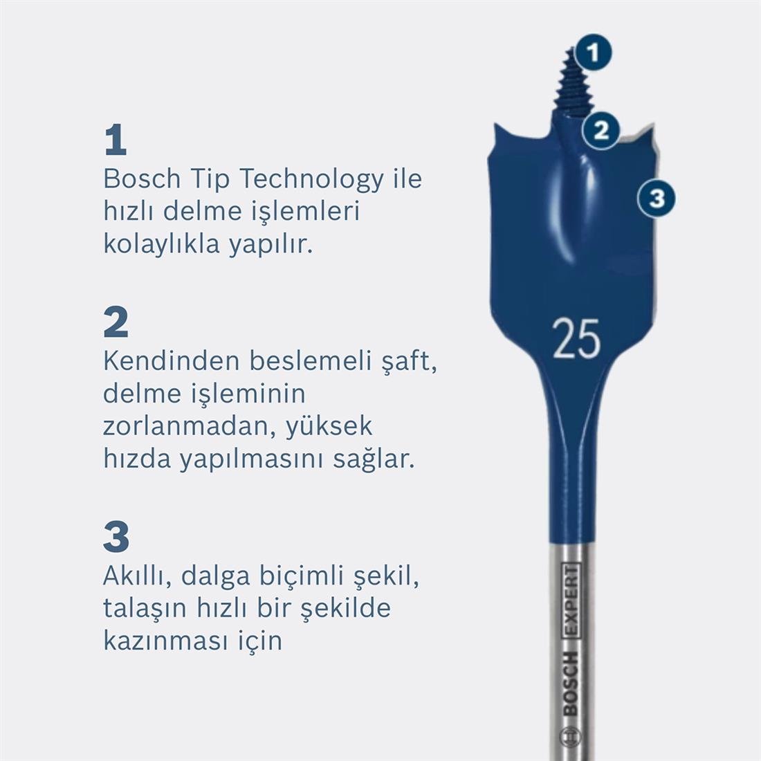 Bosch EXP SCS Yaprak Ahşap Matkap Ucu HEX 10x152mm - 2608900311