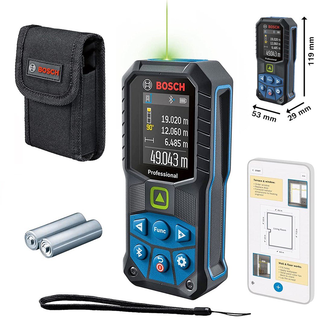 Bosch GLM 50-27 CG Yeşil Lazerli Uzaklık Ölçer 50mt - 0601072U00